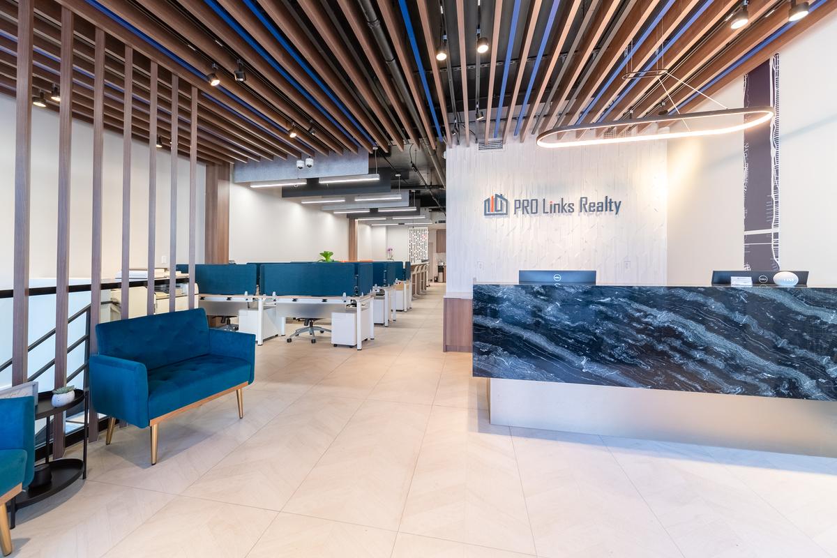 PRO Links Realty Bayside office reception and work area